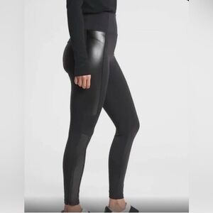 Athleta Faux Leather Delancey Shine Moto Tights Sz S